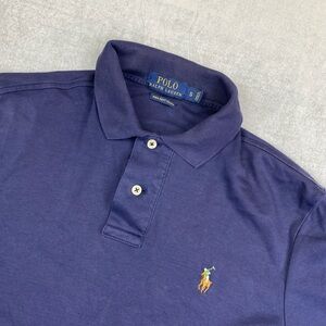 Polo Ralph Lauren Pima Soft Touch Polo Shirt Blue Pony Logo Mens Small